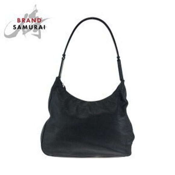 Prada Handle Black Leather Hobo Shoulder Bag - Picture 1 of 9